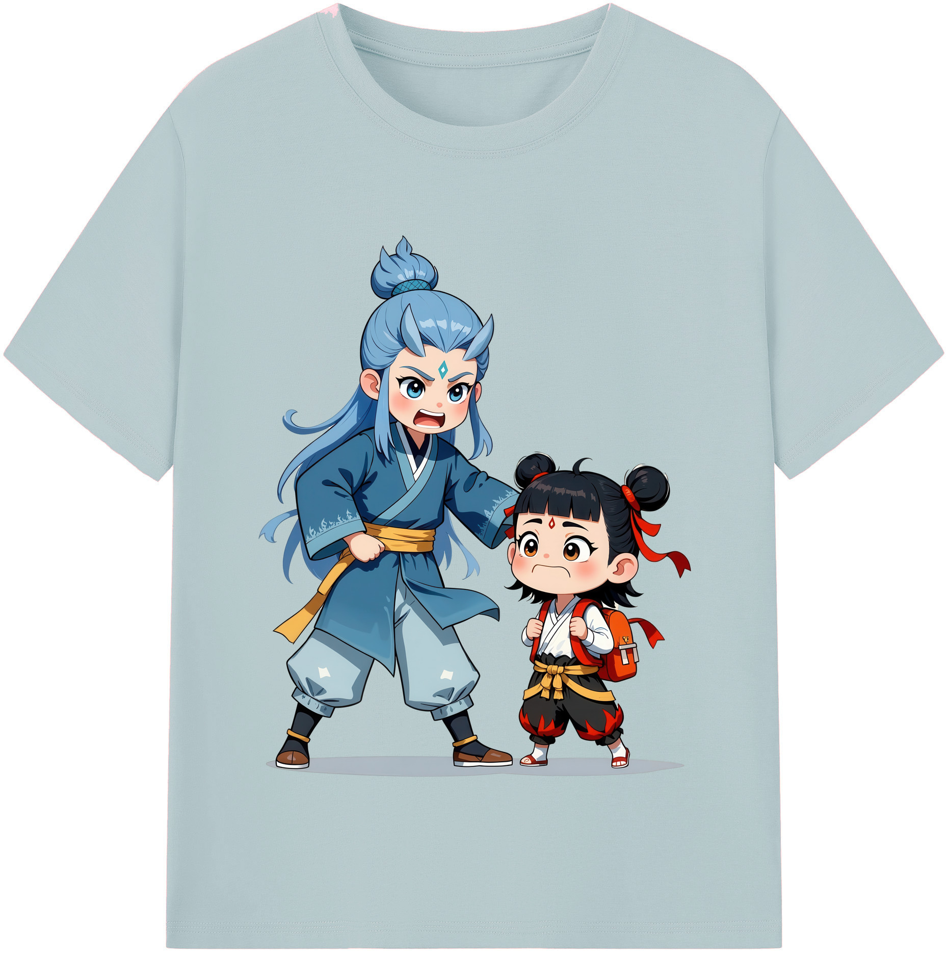 （画像用） Ne Zha 2 ナタ 魔童の大暴れ 綿100％半袖Tシャツ（フロントプリント）
